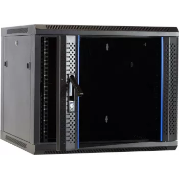 DSIT DS6609 armário de servidor de parede 9U com porta de vidro, 600x600x501 mm, preto