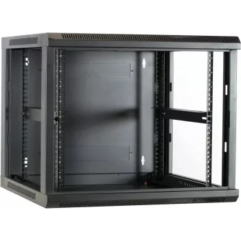 DSIT DS6609 armário de servidor de parede 9U com porta de vidro, 600x600x501 mm, preto