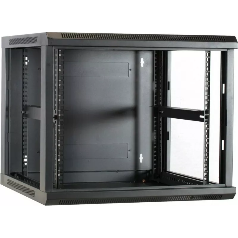 DSIT DS6609 armário de servidor de parede 9U com porta de vidro, 600x600x501 mm, preto