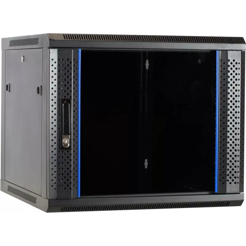 DSIT DS6609 armário de servidor de parede 9U com porta de vidro, 600x600x501 mm, preto
