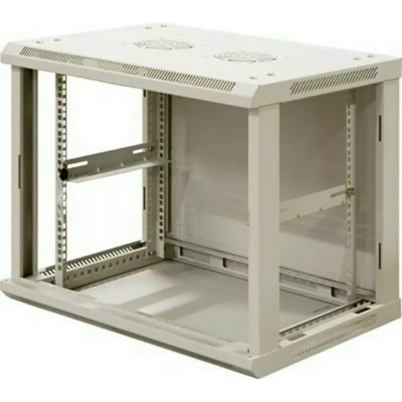 DSIT armário de servidor de parede reversível 12U com porta de vidro, branco, 600x600x635 mm
