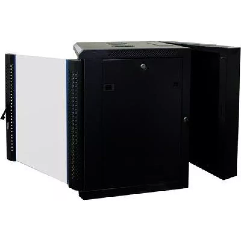 DSIT armário de servidor de parede reversível 12U com porta de vidro, branco, 600x600x635 mm