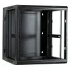 DSIT DS6612ZP-DOUBLE armário de servidor 6U para montagem na parede com porta de vidro temperado e painéis laterais perfurados, 600x450x370 mm, preto