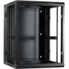 DSIT armário de servidor 15U para montagem na parede com porta de vidro e painéis laterais perfurados, 600x600x770 mm, preto