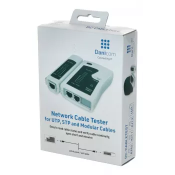 DSIT testador de cabos de rede para RJ11 RJ12 RJ45 ISDN Cat5 Cat5e Cat6 Cat6a UTP STP com indicador LED