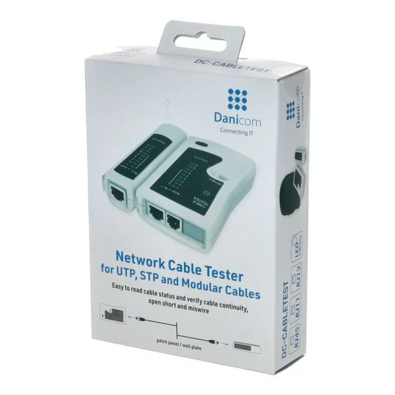 DSIT testador de cabos de rede para RJ11 RJ12 RJ45 ISDN Cat5 Cat5e Cat6 Cat6a UTP STP com indicador LED