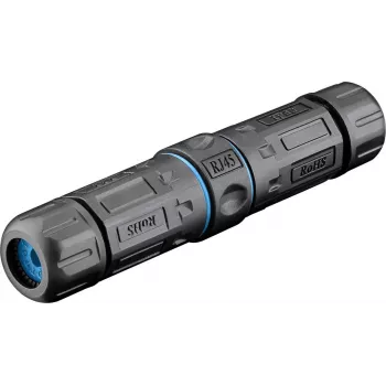 DSIT acoplador RJ45 Cat6 STP exterior IP68, conector fêmea a conector fêmea, Gigabit, PoE, preto