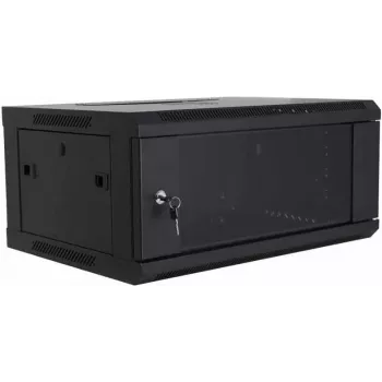 DSIT DS6404 armário de servidor 4U para montagem na parede com porta de vidro, 600x450x280 mm, preto
