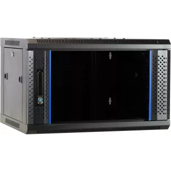 DSIT DS6404 armário de servidor 4U para montagem na parede com porta de vidro, 600x450x280 mm, preto