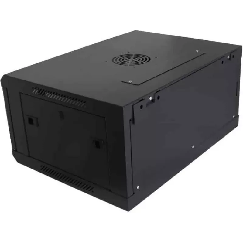 DSIT DS6404 armário de servidor 4U para montagem na parede com porta de vidro, 600x450x280 mm, preto