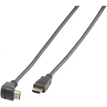 Cabo HDMI de alta velocidade com Ethernet Vivanco, angular de 90 graus, 1.5 m, preto (VVVHDMI30M1M90K)