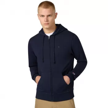 Sweatshirt com capuz com fecho completo Champion para homem azul-marinho BS501 tamanho M