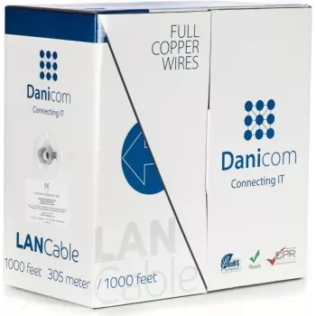 Cabo de rede DSIT DANICOM CAT6 UTP 305m PVC (Fca) cobre maciço