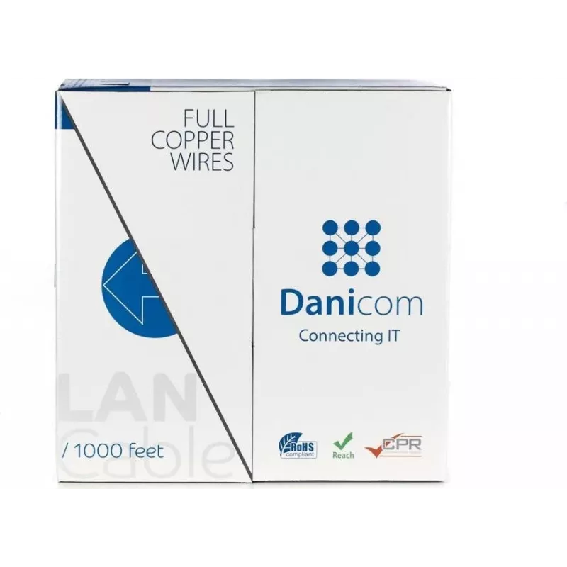 Cabo de rede DSIT DANICOM CAT6 UTP 305m PVC (Fca) cobre maciço