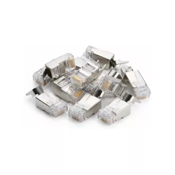 Fichas de rede DSIT SFTP RJ45 CAT6a para condutor multifilar (condutor maciço) - 10 unid.
