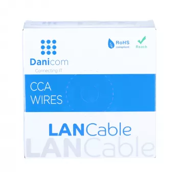 Cabo DSIT CAT6 U/UTP 50m em bobina, cinzento CCA, 250 MHz, Gigabit Ethernet, interior, bainha PVC, AWG24, 4 pares