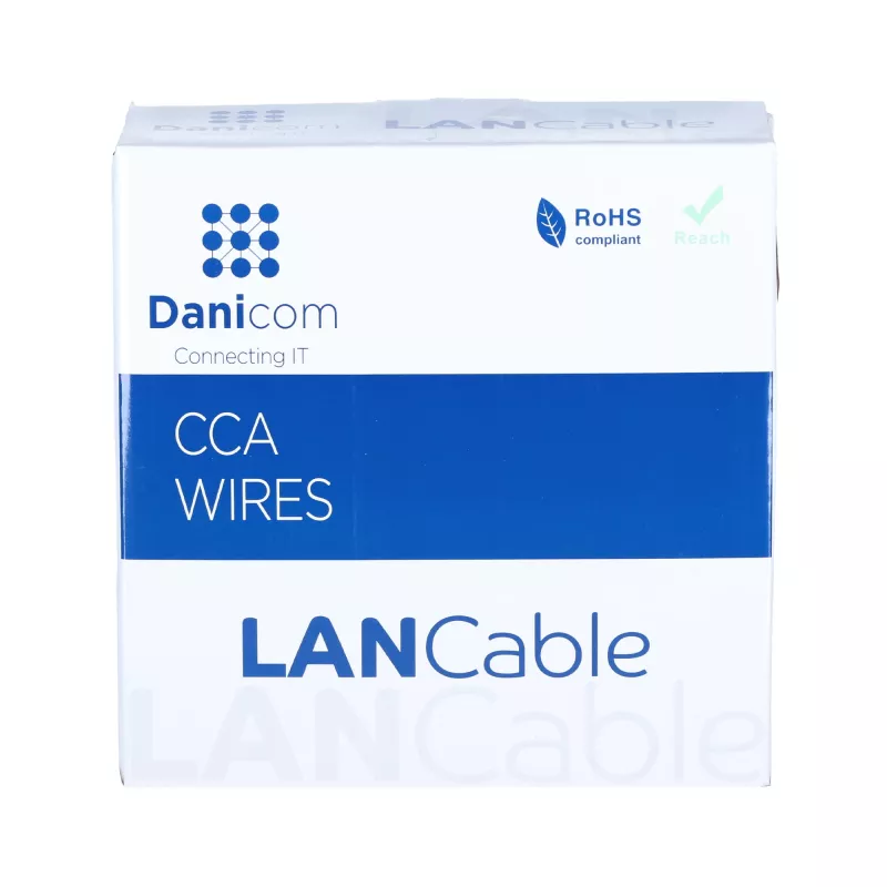 Cabo de rede exterior DSIT CAT5e U/UTP AWG 24/1 condutor maciço 100 metros preto