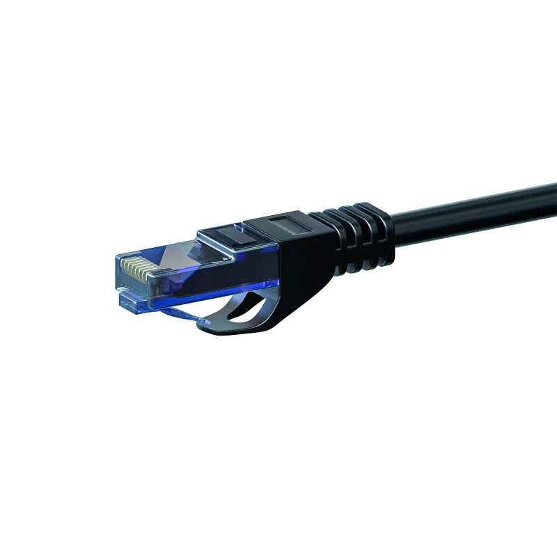 Cabo de rede DSIT UTP CAT6a, 0,25 m, preto, 100% cobre, RJ45, 10 Gbps, 500 MHz, U/UTP, PVC, PoE+
