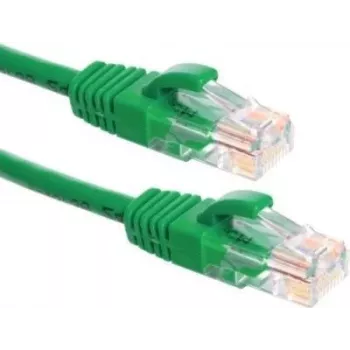 Cabo de rede Ethernet DSIT CAT6a U/UTP 100% cobre, 10m, verde, RJ45, 10Gbps, 500MHz, condutor multifilar, bainha PVC