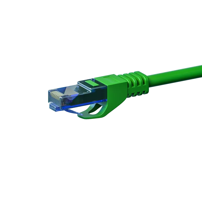Cabo de rede Ethernet DSIT CAT6a U/UTP 100% cobre, 10m, verde, RJ45, 10Gbps, 500MHz, condutor multifilar, bainha PVC