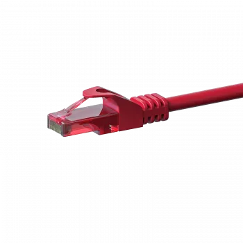 Cabo de rede DSIT CAT6 U/UTP, 0,15 m, vermelho, 100% cobre, RJ45, 10 Gbit/s, 250 MHz, bainha PVC