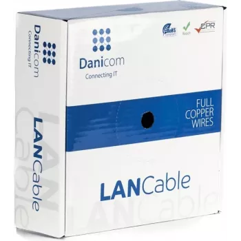 Cabo DSIT DANICOM CAT6 FTP 50m com condutor maciço - LSZH (Dca) - DC-FTP6-50S-DCA