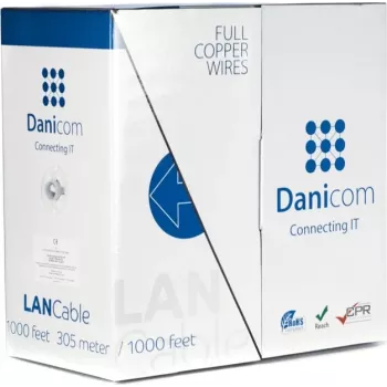 Cabo de rede DSIT DANICOM CAT5e FTP 305m cobre maciço PVC Dca blindado 100% cobre