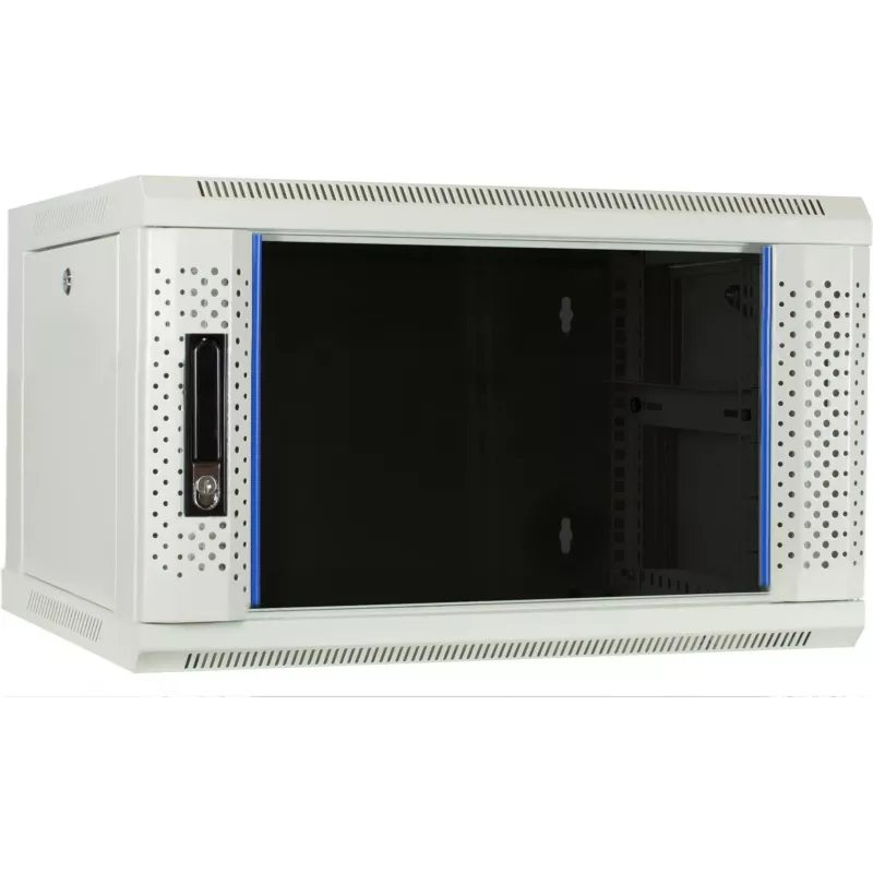 DSIT DS6404W Armário de servidor de parede 4U com porta de vidro, 600 x 450 x 280 mm, branco