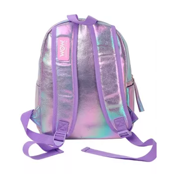 Holo Wow Mochila Escolar Holográfica para Menina com Pompom e Alças Ajustáveis WOW00048
