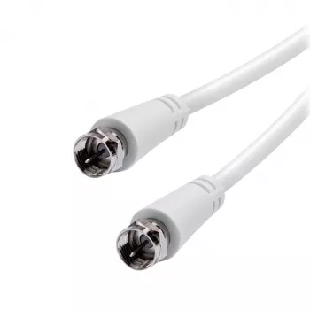 Cabo coaxial para antena parabólica Vivanco VVSAT100MMW 10m branco ficha F macho para ficha F macho RG6 75 Ohm duplamente blindado