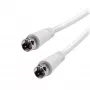 Cabo coaxial para antena parabólica Vivanco VVSAT100MMW 10m branco ficha F macho para ficha F macho RG6 75 Ohm duplamente blindado