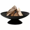 Braseira Fire Bowl L em ferro fundido para exterior, 60 cm redonda, para lenha e carvão, preta