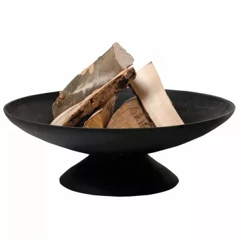 Braseira Fire Bowl L em ferro fundido para exterior, 60 cm redonda, para lenha e carvão, preta