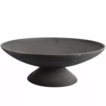Braseira Fire Bowl L em ferro fundido para exterior, 60 cm redonda, para lenha e carvão, preta