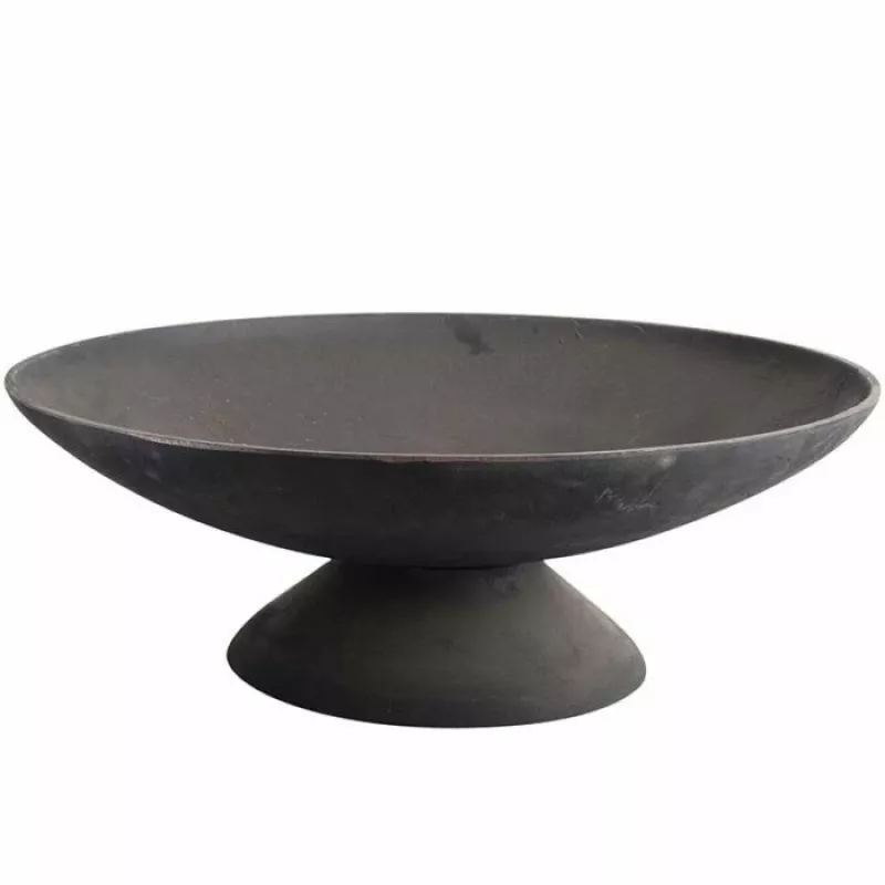 Braseira Fire Bowl L em ferro fundido para exterior, 60 cm redonda, para lenha e carvão, preta