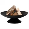 Braseira Fire Bowl L em ferro fundido para exterior, 60 cm redonda, para lenha e carvão, preta