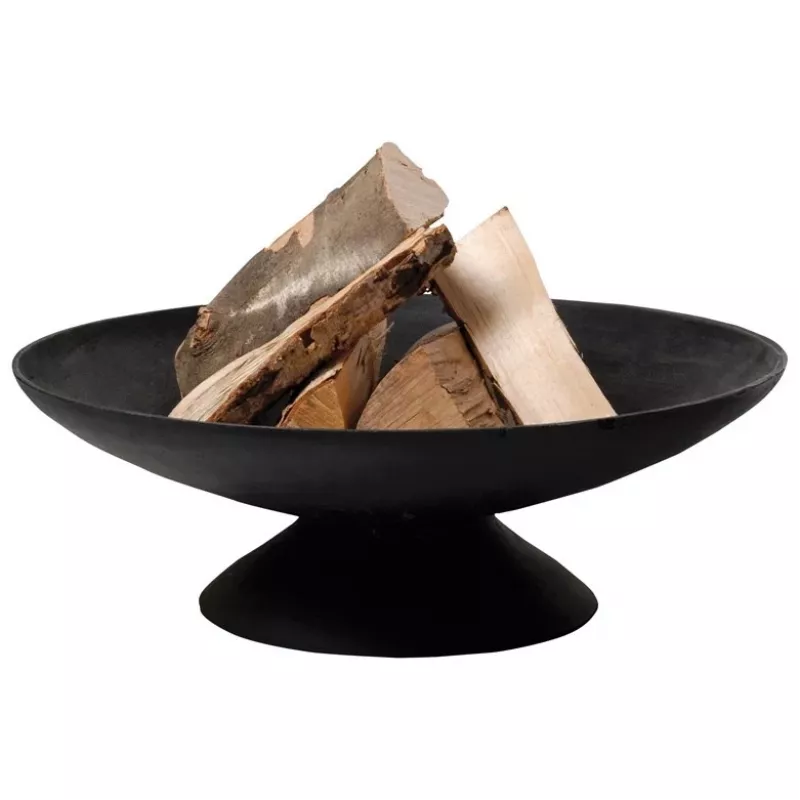 Braseira Fire Bowl L em ferro fundido para exterior, 60 cm redonda, para lenha e carvão, preta