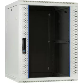 Caixa de rack de servidor de montagem na parede DSIT 15U com porta de vidro, branco, 600x600x770 mm