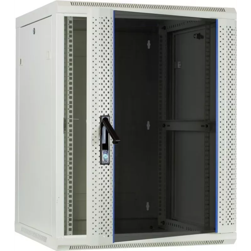 Caixa de rack de servidor de montagem na parede DSIT 15U com porta de vidro, branco, 600x600x770 mm