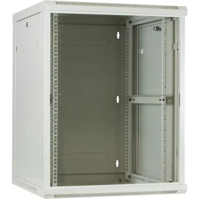 Caixa de rack de servidor de montagem na parede DSIT 15U com porta de vidro, branco, 600x600x770 mm