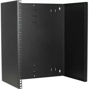 Estrutura de rack de montagem na parede DSIT 12U 19 polegadas, profundidade 300 mm, fixa, aço, preto