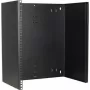Estrutura de rack de montagem na parede DSIT 12U 19 polegadas, profundidade 300 mm, fixa, aço, preto