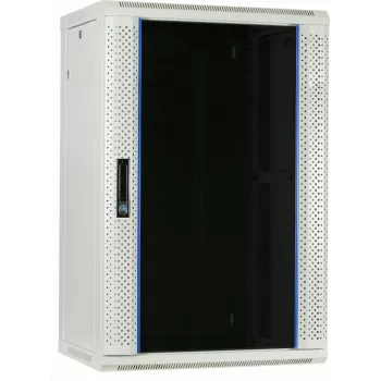 Caixa de servidor de montagem na parede DSIT DS6418W 18U com porta de vidro, 600x450x900 mm, branco