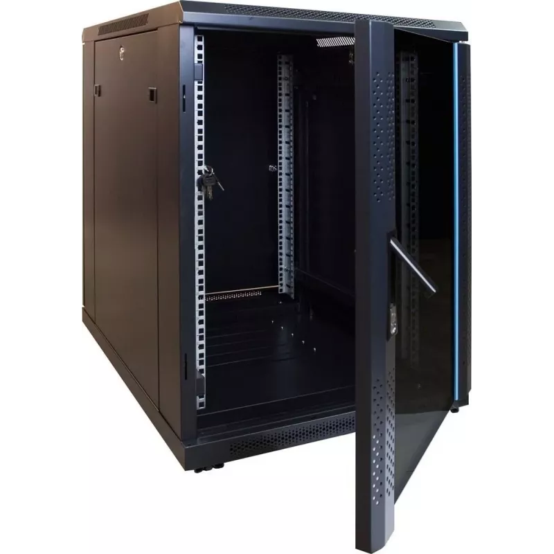 Armário de servidor de montagem na parede DSIT DS6615-MINI 15U 600x600mm com porta de vidro