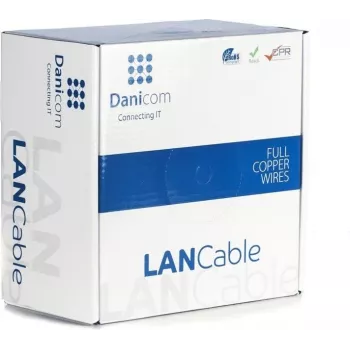 Cabo de rede DSIT Danicom CAT7 S/FTP 100m condutor maciço LSZH Dca laranja