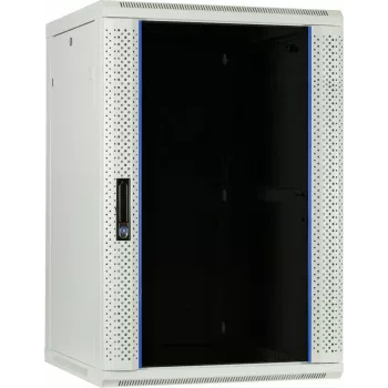 Armário de servidor de parede DSIT 27U com porta de vidro, 600 x 600 x 1300 mm, branco