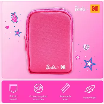 Kodak x Barbie capa mole com fecho de correr e alça para Printomatic e Step Slim, rosa (RODBCMPK)