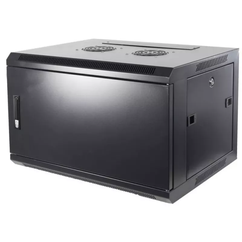 DSIT DS6604M armário de servidor de parede 4U com porta metálica, 600 x 600 x 280 mm, preto