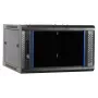Caixa de servidor de parede DSIT DS6604-F 6U com porta de vidro, 600x450x320 mm, preto