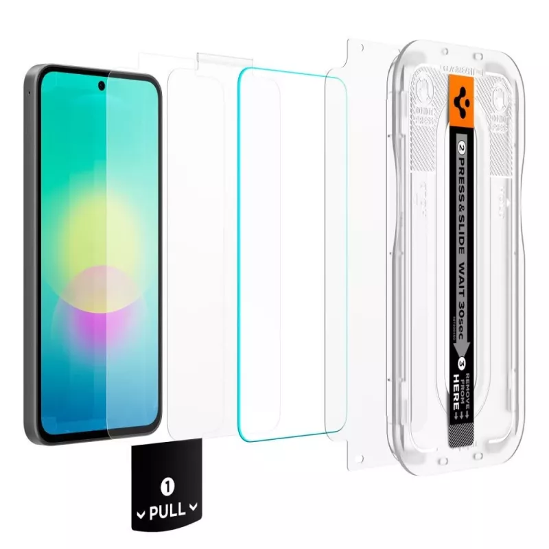 Película de vidro temperado Spigen Glas.tR EZ Fit Pro pack de 2 para Samsung Galaxy A27 5G - transparente
